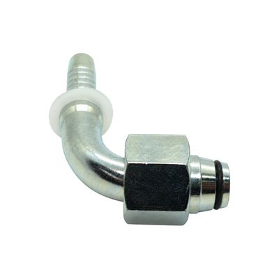 Hose Tail - Metric Light DKOL Swivel Female - 90° Elbow - Two-Piece Crimp-On