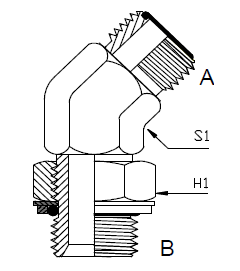 Dimension drawing: letters match the table columns