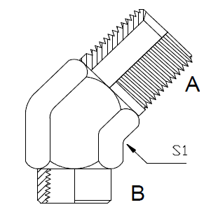 Dimension drawing: letters match the table columns