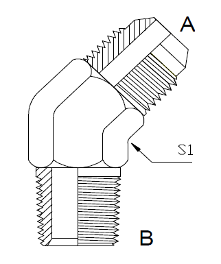 Dimension drawing: letters match the table columns