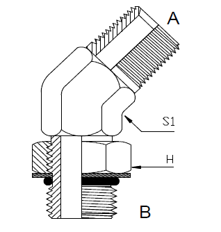 Dimension drawing: letters match the table columns