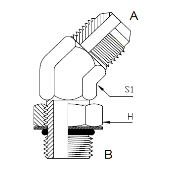Dimension drawing: letters match the table columns