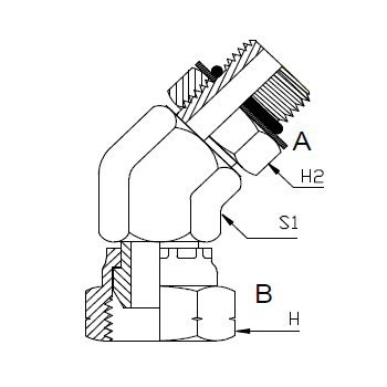 Dimension drawing: letters match the table columns