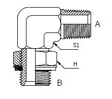 Dimension drawing: letters match the table columns