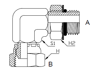 Dimension drawing: letters match the table columns