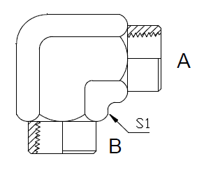 Dimension drawing: letters match the table columns