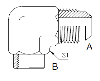 Dimension drawing: letters match the table columns