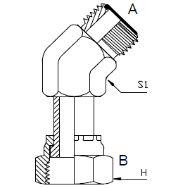 Dimension drawing: letters match the table columns