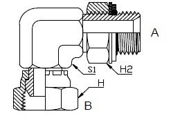 Dimension drawing: letters match the table columns