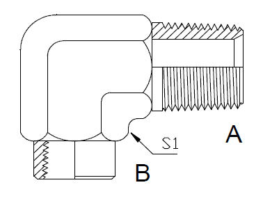 Dimension drawing: letters match the table columns
