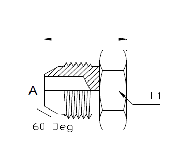 Dimension drawing: letters match the table columns