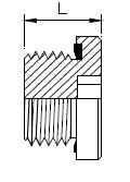 Dimension drawing: letters match the table columns
