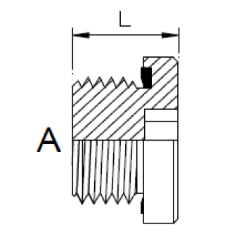 Dimension drawing: letters match the table columns