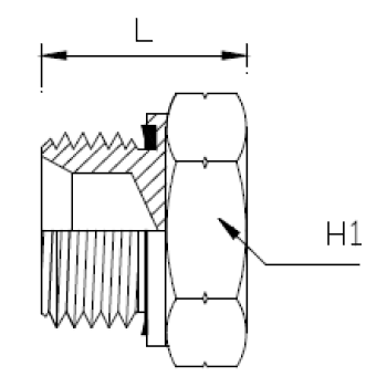 Dimension drawing: letters match the table columns