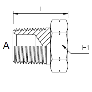 Dimension drawing: letters match the table columns
