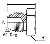Dimension drawing: letters match the table columns