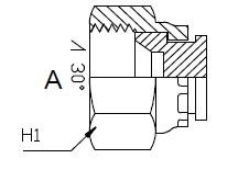 Dimension drawing: letters match the table columns