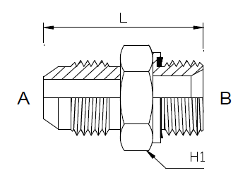 Dimension drawing: letters match the table columns
