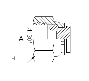Dimension drawing: letters match the table columns