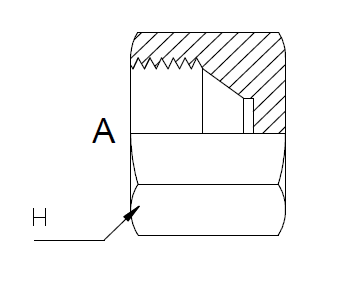Dimension drawing: letters match the table columns