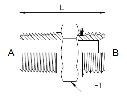 Dimension drawing: letters match the table columns