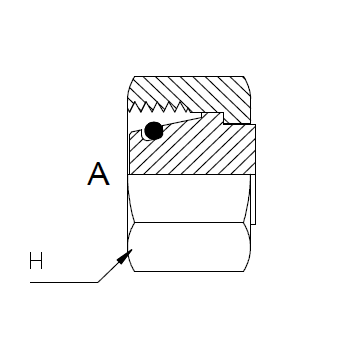 Dimension drawing: letters match the table columns