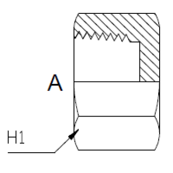 Dimension drawing: letters match the table columns