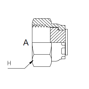 Dimension drawing: letters match the table columns