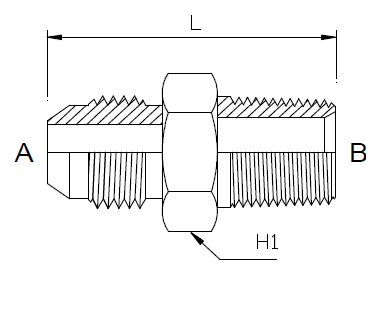 Dimension drawing: letters match the table columns