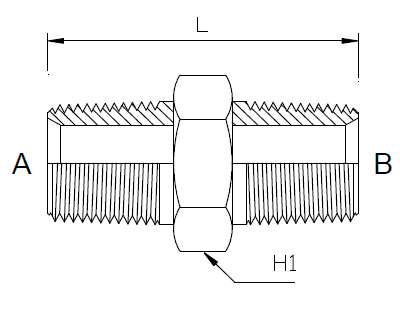 Dimension drawing: letters match the table columns