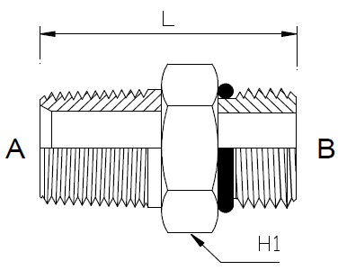 Dimension drawing: letters match the table columns