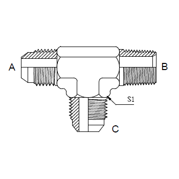 Dimension drawing: letters match the table columns