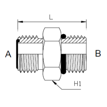Dimension drawing: letters match the table columns