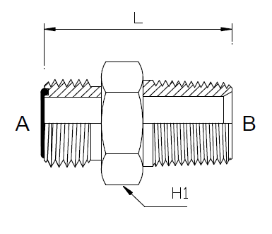 Dimension drawing: letters match the table columns