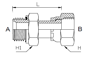 Dimension drawing: letters match the table columns