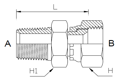 Dimension drawing: letters match the table columns