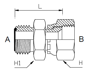 Dimension drawing: letters match the table columns