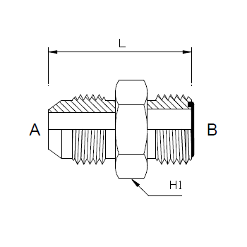 Dimension drawing: letters match the table columns