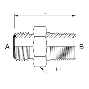 Dimension drawing: letters match the table columns