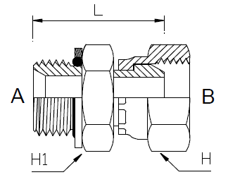 Dimension drawing: letters match the table columns