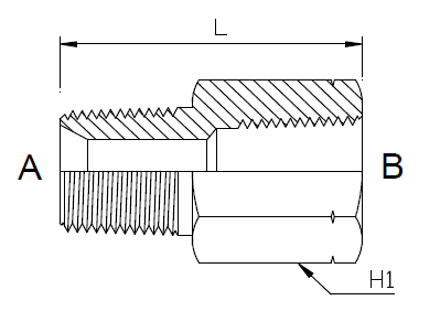 Dimension drawing: letters match the table columns
