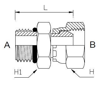 Dimension drawing: letters match the table columns