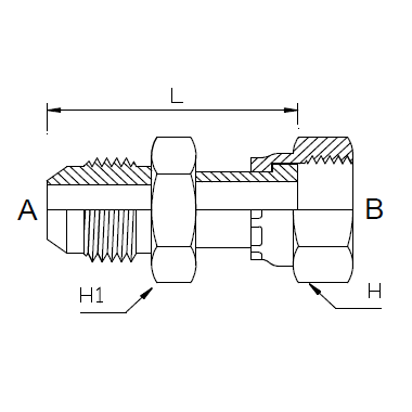 Dimension drawing: letters match the table columns