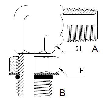 Dimension drawing: letters match the table columns
