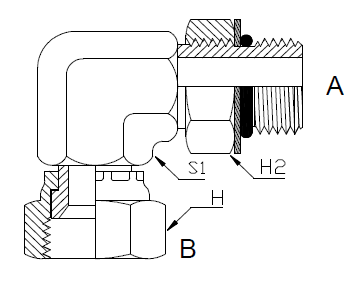 Dimension drawing: letters match the table columns