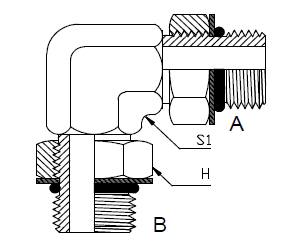 Dimension drawing: letters match the table columns