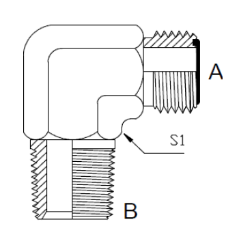 Dimension drawing: letters match the table columns