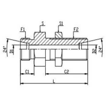 Dimension drawing: letters match the table columns