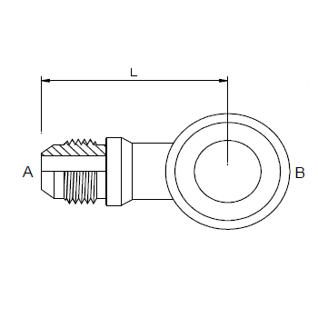 Dimension drawing: letters match the table columns