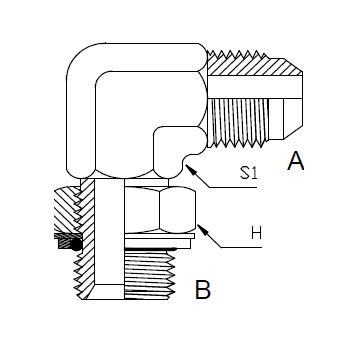 Dimension drawing: letters match the table columns